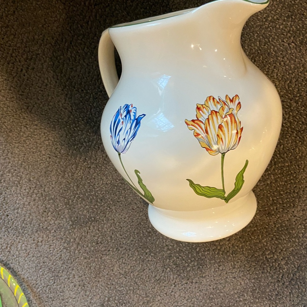 Tiffany and Co. glass painted floral vase.